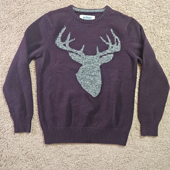 urban pipeline Other - Urban Pipeline Sweater Mens Medium Purple Crewneck Pullover Deer Head Cotton